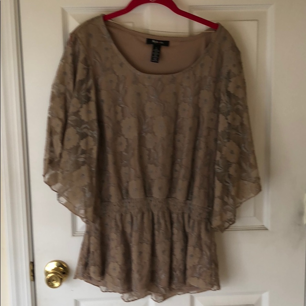 Style & Co. Beige Tunic Top; sz Large